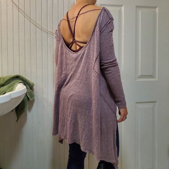 We the Free slouchy purple waffle top XS - Picture 2 of 8